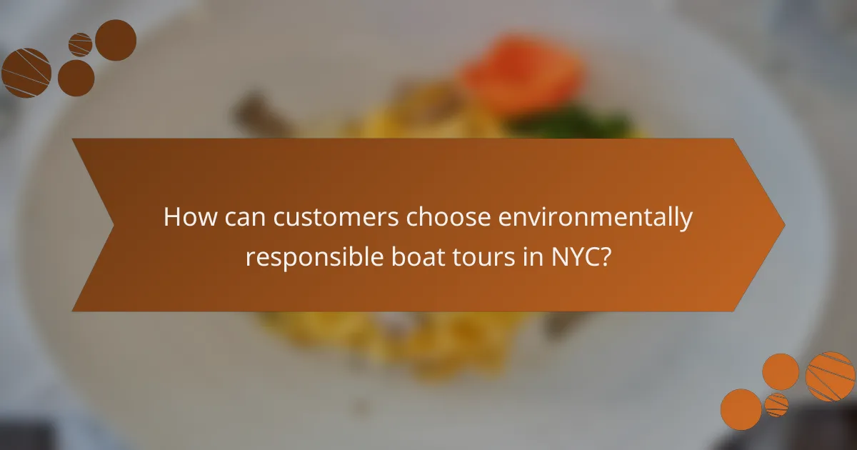 How can customers choose environmentally responsible boat tours in NYC?