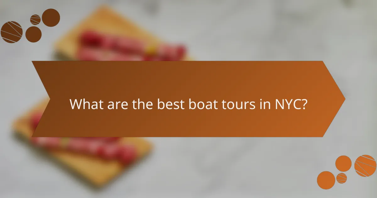 What are the best boat tours in NYC?