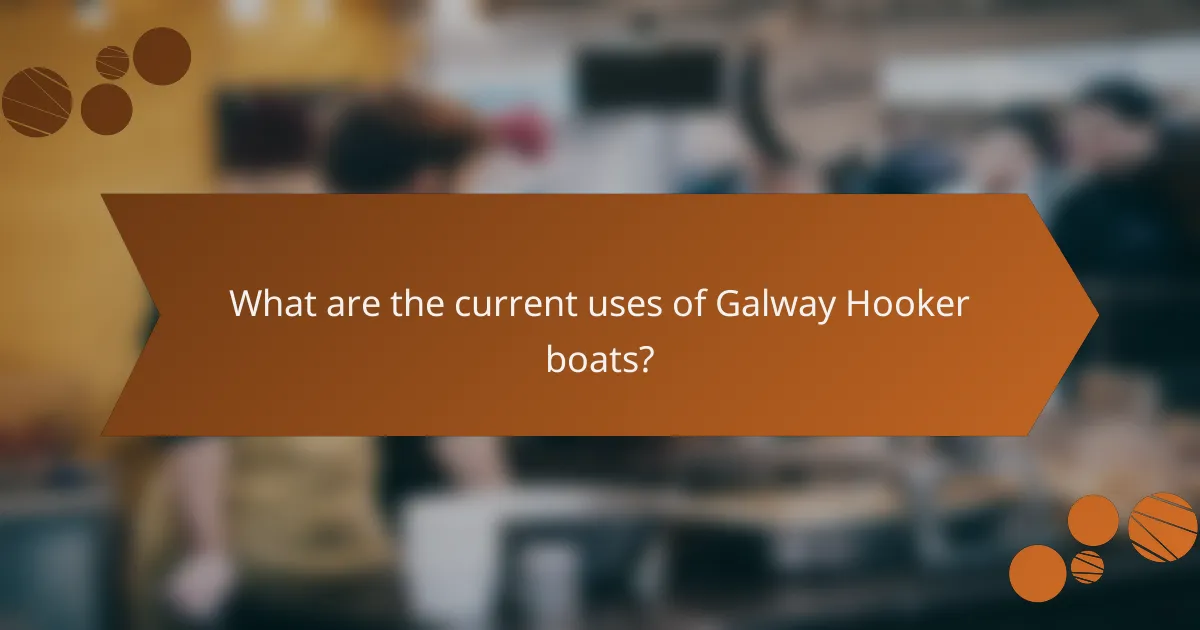 What are the current uses of Galway Hooker boats?