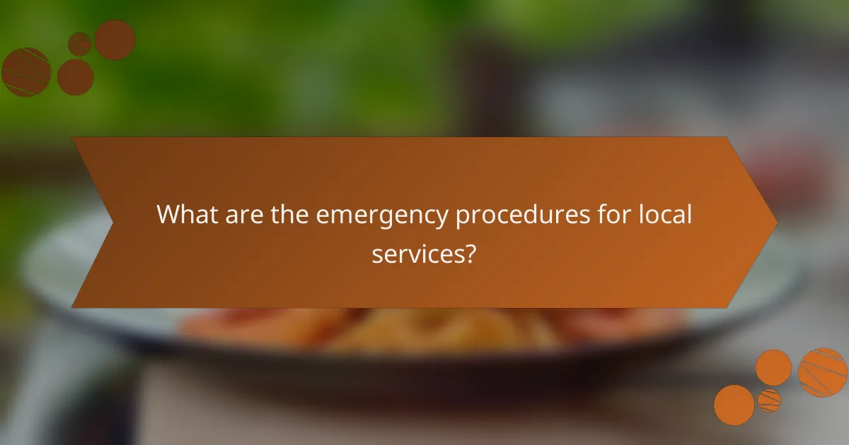 What are the emergency procedures for local services?