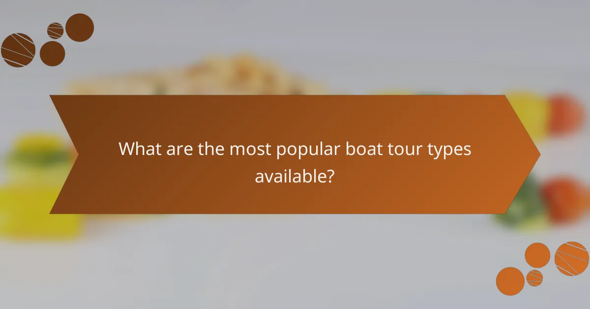 What are the most popular boat tour types available?