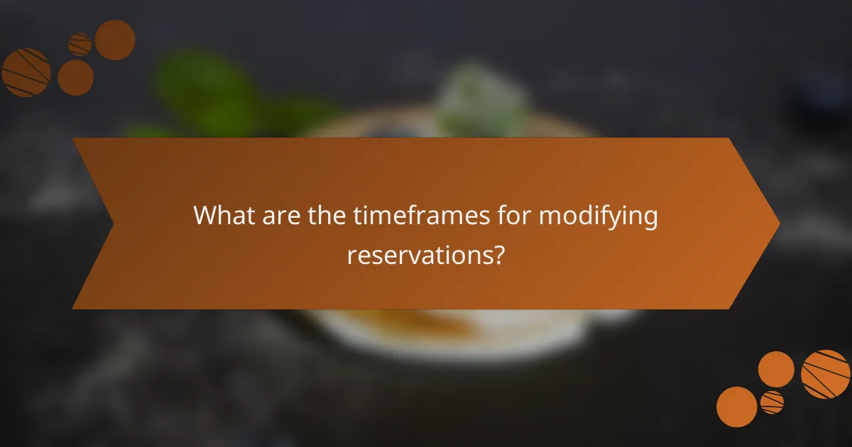 What are the timeframes for modifying reservations?