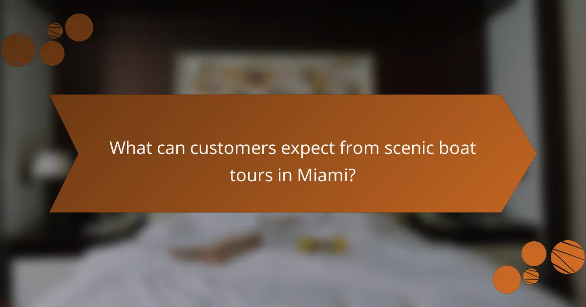 What can customers expect from scenic boat tours in Miami?