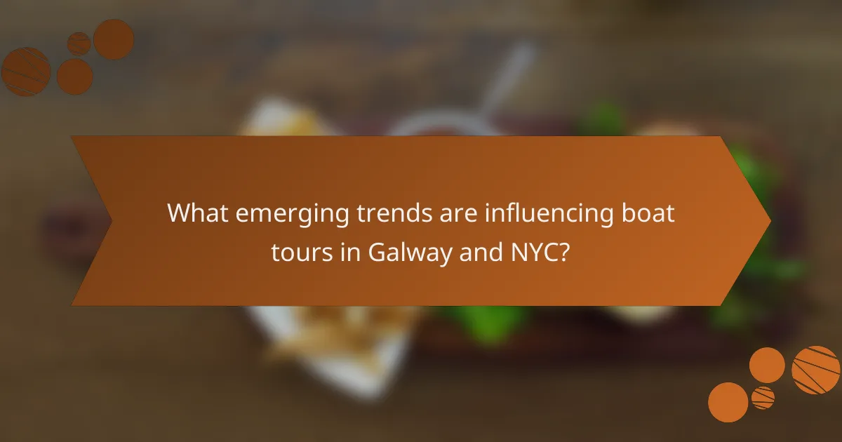 What emerging trends are influencing boat tours in Galway and NYC?